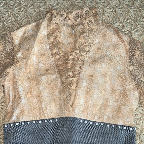 Freebird boho country dress lace western COSTUME model XS 0 2 S LONG free people - Picture 6 of 11